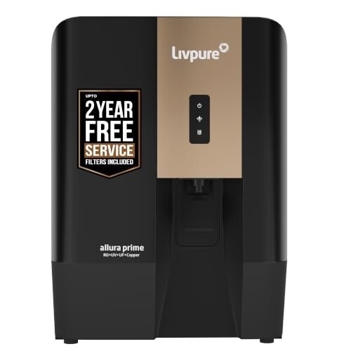 Livpure Allura Prime Water Purifier RO+UV+UF+Copper+Alkaline | Zero Cost for 2 Yrs - Filters Included | 10 Stage Advanced Purification | In Tank UV Sterilisation | 7 Ltr