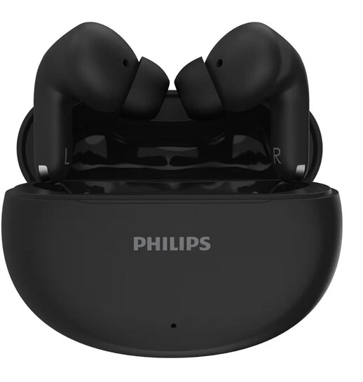 PHILIPS TAT1269 True Wireless in-Ear Earbuds with Mic, 13mm Drivers, Bluetooth 5.4, 40H Playtime, IPX5, Fast Charging, TouChannel Controls, Voice Assistant, Mono Mode, LED Indicator (Deep Black)