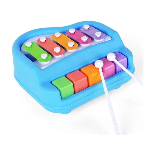 ARIZON 2-in-1 Baby Piano & Xylophone with 5 Vibrant Keys toy for Kids (Multicolor)