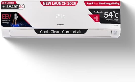 Hitachi 1.5 Ton 3 Star, New star rated, Inverter Split AC