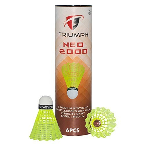 Triumph Nylon Badminton Shuttlecocks, Badminton Shuttlecock Pack of 6