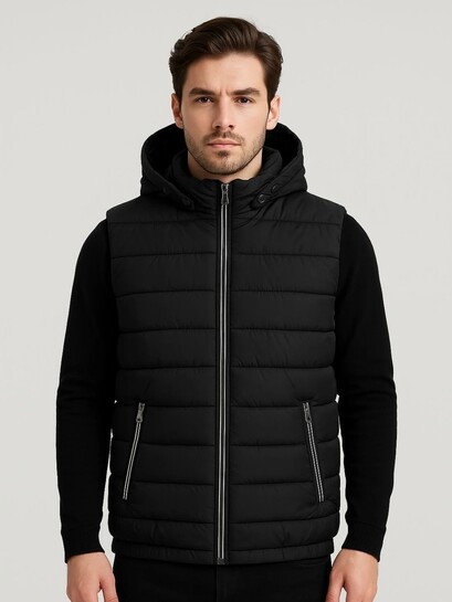 TIMBER HITCH Men Solid Puffer Jacket