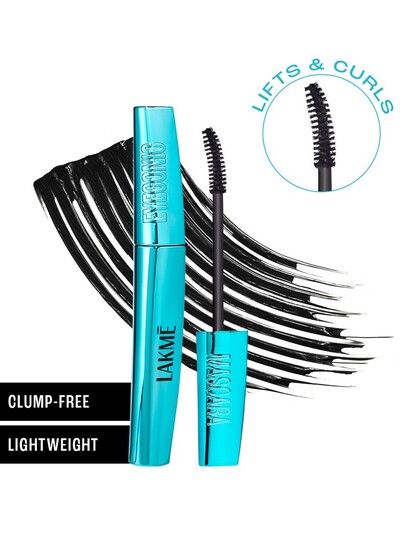 Lakme Eyeconic Smart Curl Brush Water-Resistant Mascara (Black)