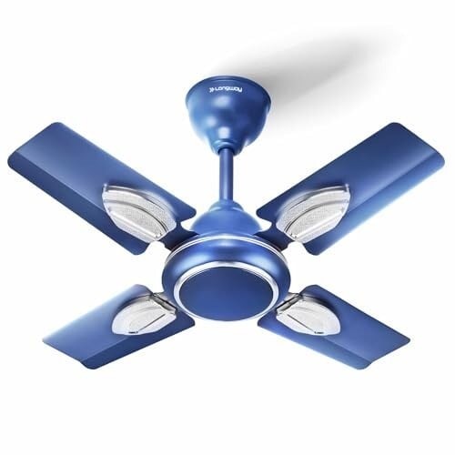 LONGWAY Kiger P1 600 mm/24 inch Ultra High Speed 4 Blade Anti-Dust Decorative Star Rated Ceiling Fan 2 Years Warranty (Silver Blue, Pack of 1)