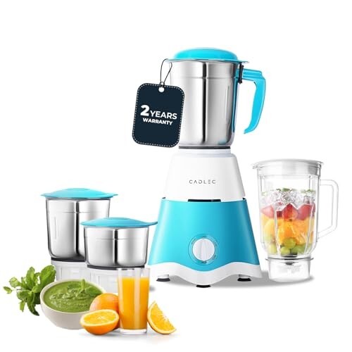CADLEC BlendGenie 750 Watt Juicer Mixer Grinder with 4 Jars | High-Power Motor for Juicing, Blending, Grinding & Mixing | Advanced Safety Features | 2-Year Warranty