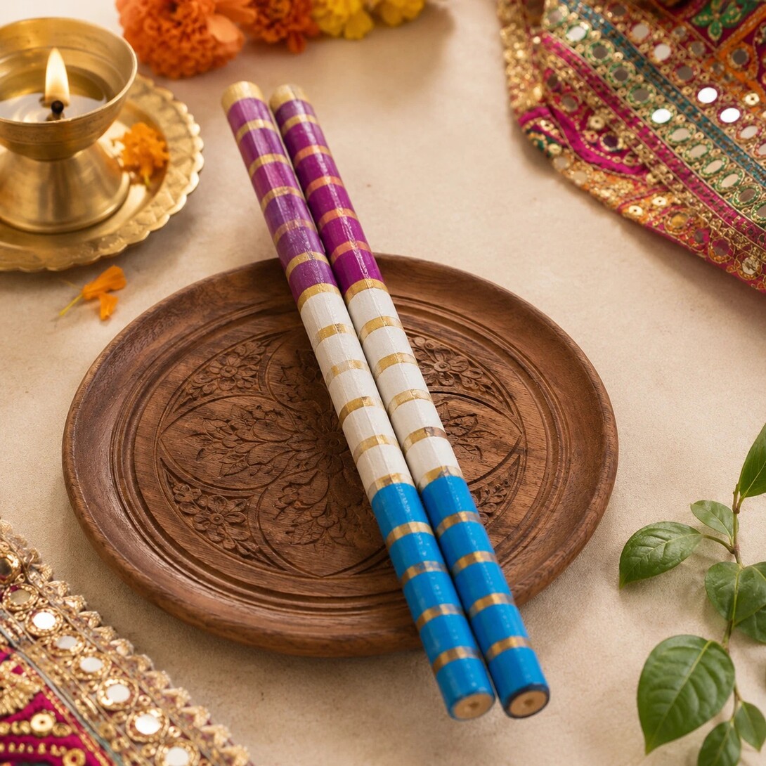 Cycle 15 Inch Traditional Dandia Sticks (Multicolor),hyperlocal