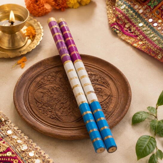 Cycle 15 Inch Traditional Dandia Sticks (Multicolor),hyperlocal