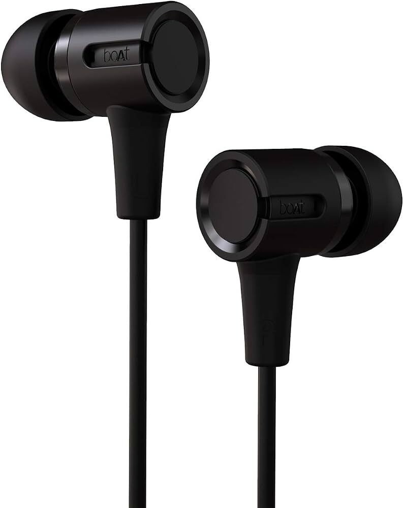 boAt Bassheads 102 in Ear Wired Earphones with Mic(Charcoal Black)
