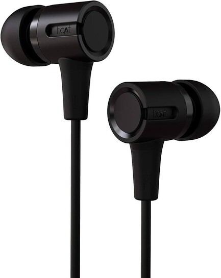 boAt Bassheads 102 in Ear Wired Earphones with Mic(Charcoal Black)
