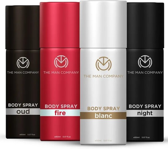 THE MAN COMPANY Blanc, Fire, Night & Oud Deodorant Set  (600 ml, Pack of 4)