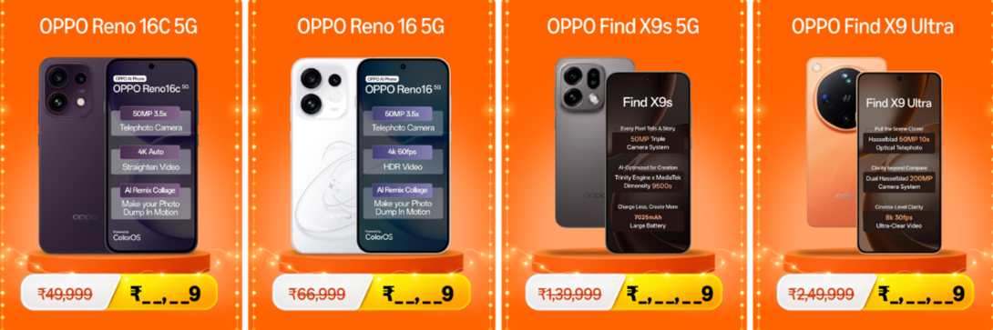 Oppo Mobile Prices in Amazon Great Indian Festival Sale