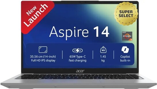 Acer Aspire 14 AMD Ryzen 3 3200U - (8 GB/512 GB SSD/Windows 11 Home) AS14-39 Notebook (14 inch, Light Silver, 1.45 kg)