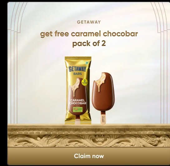 Cred x Bigbasket: Get 2 free Getaway icecream ( limited cities)