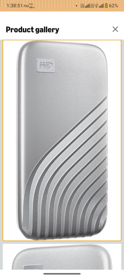 WD My Passport™ SSD 2TB Silver, 1050MB/s Read, 1000MB/s Write, PC & Mac Compatiable, 5 Year Warranty