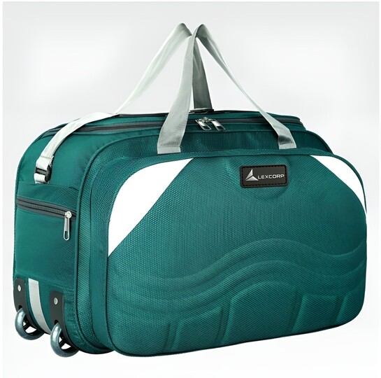 LEXCORP Green Polyester Strolley Duffel Bag 70L (Large)