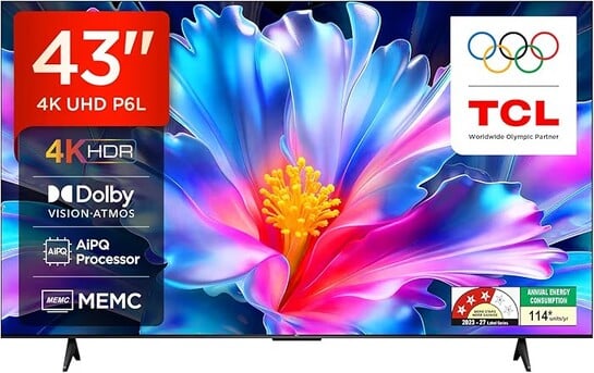 TCL 108 cm (43 inches) 4K Ultra HD Smart LED Google TV