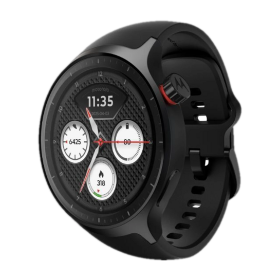 MOTOROLA Moto Watch 1.4" OLED Smartwatch with Dual-Band GPS & Polar Technology – Volcanic Ash