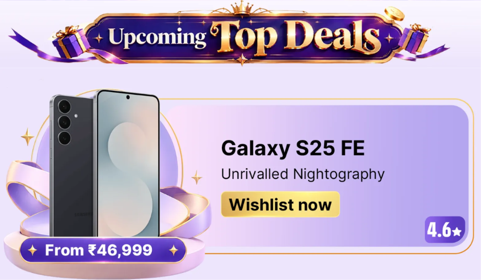 Samsung Galaxy S25 FE Price in Flipkart Big Billion Days Sale 2026