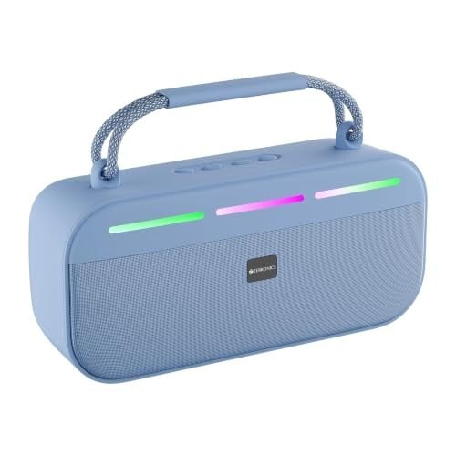 Zebronics Sound Feast 45 Portable Bluetooth Speaker, 20W RMS, Up to 5h Playback, 6.6cm Driver, Deep Bass, 4 RGB Modes, BT v5.4, USB, mSD, TWS, Type-C Charging, Carry Handle (Blue)