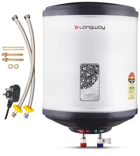 Longway 15 Liters 5 Star Rated Automatic Storage Water Heater for Home | Water Geyser 