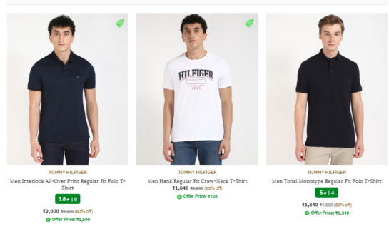 Tommy Hilfiger Men Navy Interlock All-Over Print Regular Fit Polo T-Shirt