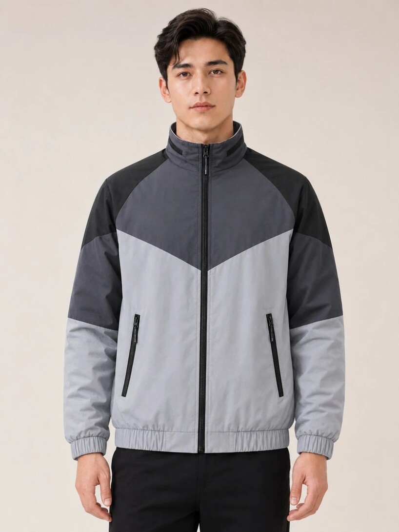 Mia Fashion Men Colorblock Winter Coat