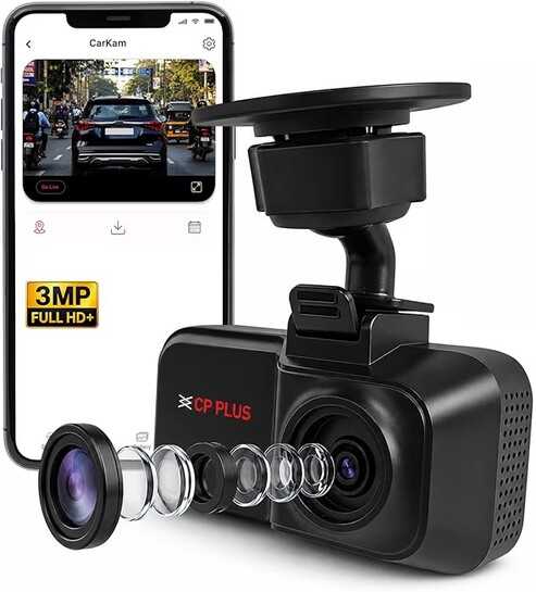 CP PLUS Dash Cam for Car CP-W310 | 2K 3MP Full HD+ Single Channel Dashcam | 1296P Recording | Built-in Microphone | WiFi (AP Mode)
