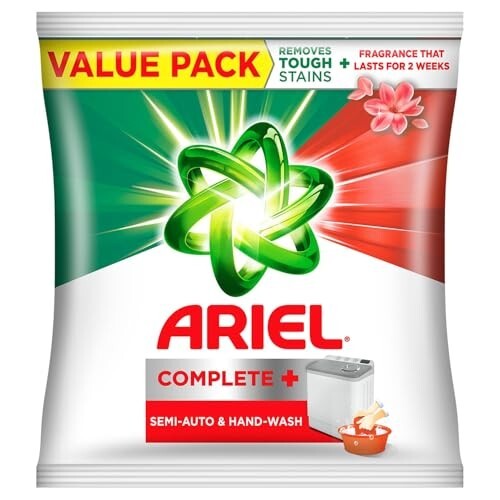Ariel Complete Detergent Powder - 4kg | Fragrance that lasts for 2 weeks | For Semi Auto Washing Machine & Bucket Wash