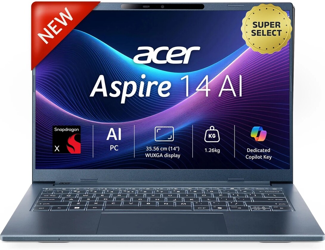 Acer Aspire 14 AI Office 2024 + M365 Basic Snapdragon X - (16 GB/...more