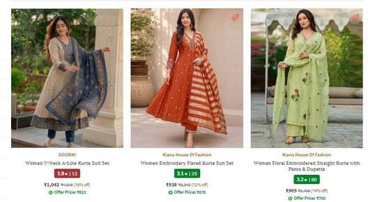 Gosriki , Kiana House of Fashion ethnic sets at 599