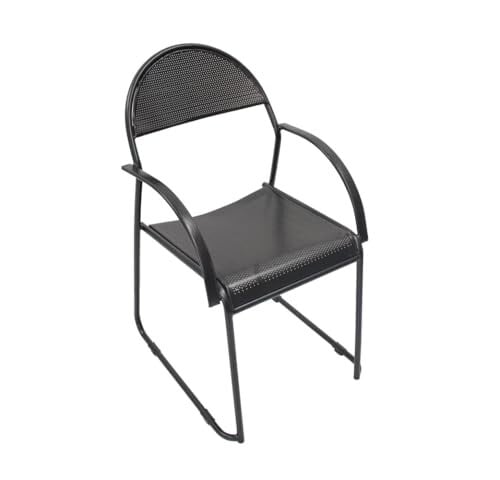 Da URBAN® 1 Seater Metal Chair with Arm Chair (Black)