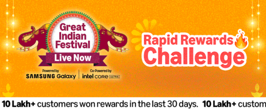 Samsung Rapid Rewards Challenge: Unlock Rs. 500 Cashback Reward on Min Order Rs. 25999