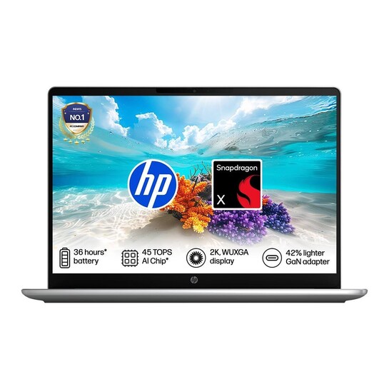 HP Omnibook 3, Snapdragon X Processor 45 Tops (16GB LPDDR5x,512GB SSD) 2K WUXGA, 14''/35.6cm