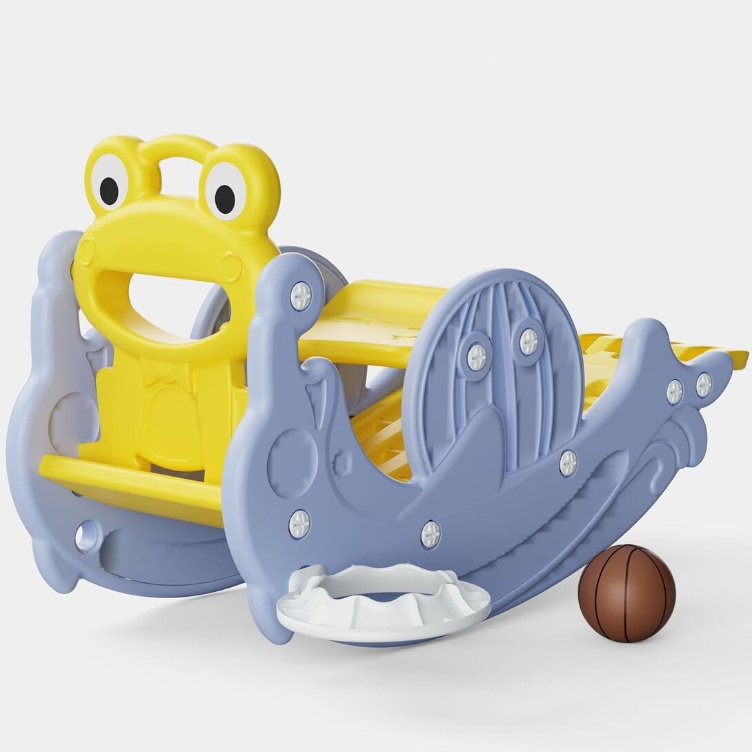 3-in-1 Slide, Rocker & Basketball for Kids (18 Months – 4 Years) 