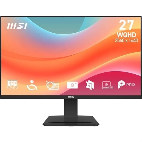 MSI PRO MP273Q E7 27-Inch WQHD Computer Monitor, 2560x1440 IPS, Vesa Mount, Black