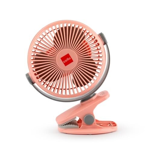 CELLO Air-Vel Electric USB Type C Recharging Portable Fan 1800mah Pink | Upto 4 Hours Backup, BLDC Silent Motor