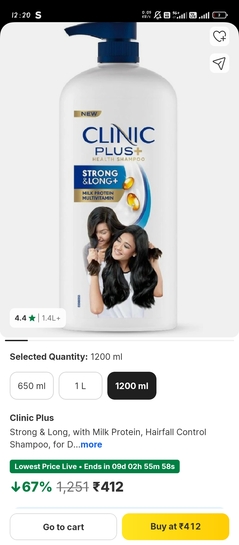 All shampoo offer.:1.2lt shampoo at 412rs range
