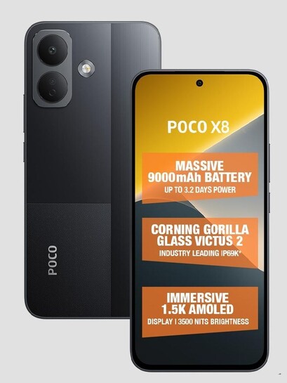 POCO X8 5G (Black, 128 GB) (8 GB RAM)
