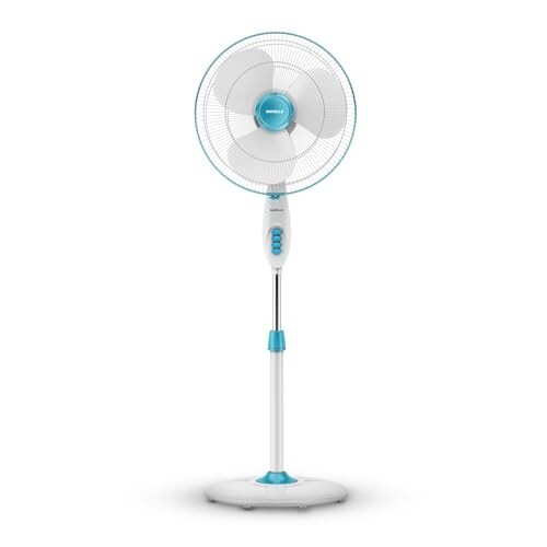 Havells Gatik Pro 400mm Pedestal Fan| 120 Ribs Guard for Safety| Smooth Oscillation| Heavy Base| ISI Marked | 2 Year Warranty | Blue