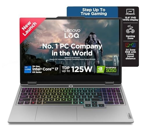 Lenovo LOQ Intel Core i7-13645HX | NVIDIA RTX 5050 8GB (16GB RAM/1TB SSD/144Hz Refresh Rate/440 AI TOPS/15.6" (39.6cm)/Windows 11/Office 2024/Grey/2.4Kg), 83JE01G5IN Gaming Laptop