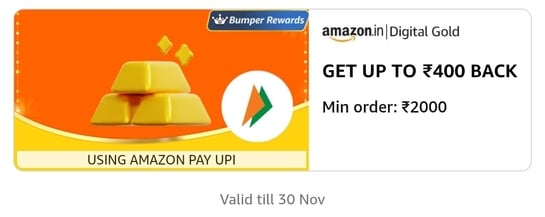 Upto 400 back on Digital Gold of 2000