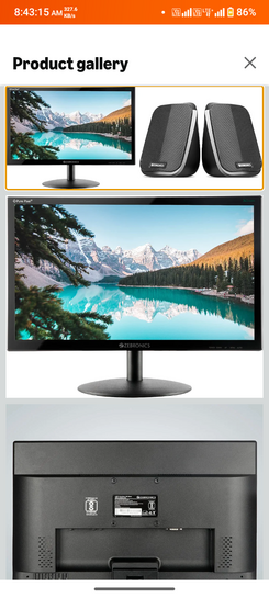 ZEBRONICS Zeb-V19Hd 18.5 Inch (46.99 Cm) Led Monitor with Supporting Hdmi, Vga Input, Hd 1366 X 768