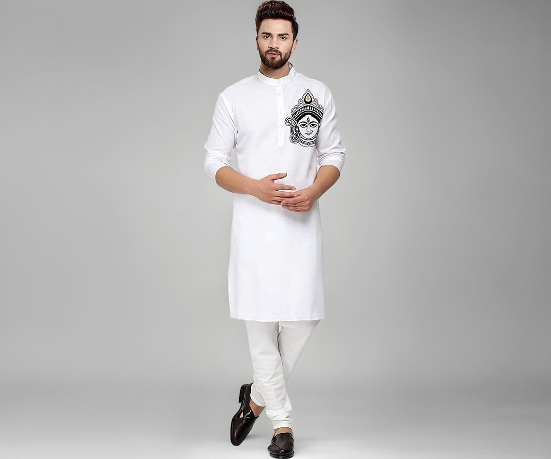 Men's Digital Printed Kurta for Festival Navratri Pooja