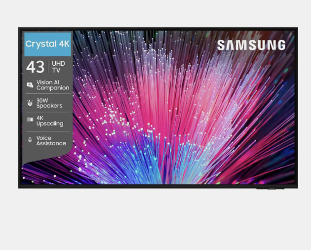 [Price drop] Samsung Crystal 4K Vision AI 108 cm (43 inch) Ultra HD (4K) LED Smart Tizen TV 2026 Edition