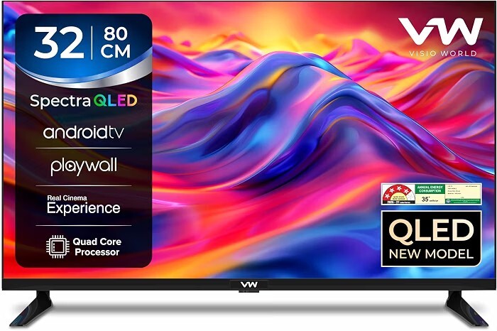 VW Visio World VW 80 cm (32 inches) Smartchoice Spectra Series HD Ready Smart QLED Android TV VW32AQ3