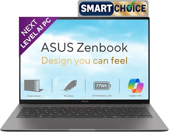 ASUS Zenbook S14(2026),Smartchoice,Intel Core Ultra 9 (Series 3),16GB RAM,512GB SSD, 3K OLED,Touchscreen, 14"(35.5 cm),Win 11,M365 Basic(1Y)
