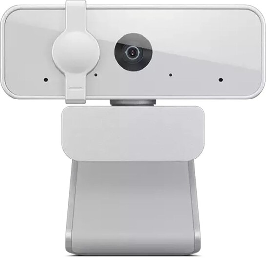 Lenovo 300 FHD Webcam with Full Stereo Dual Built-in Mics | FHD 1080P 2.1 Megapixel CMOS Camera with USB |Ultra-Wide 95° Lens, 4X Digital Zoom | 360 Rotation | Flexible Mount | Cloud Grey
