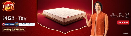 Kurlon Festive Sale Upto 45% Off + Upto 10% Off