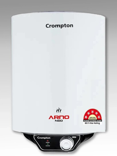 Crompton 25 L Storage Water Geyser | 5 Star BEE Energy Rating | (ASWH-3025 ARNO NEO 5S / SWARNN5MV08R20A025 (ARNO NEO 5S), White) (White)