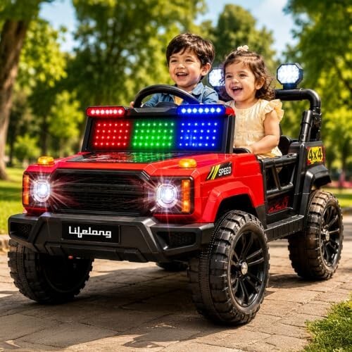 Lifelong Jeepster EV Car for Kids (6 Month Warranty)| Big Electric Car with Music